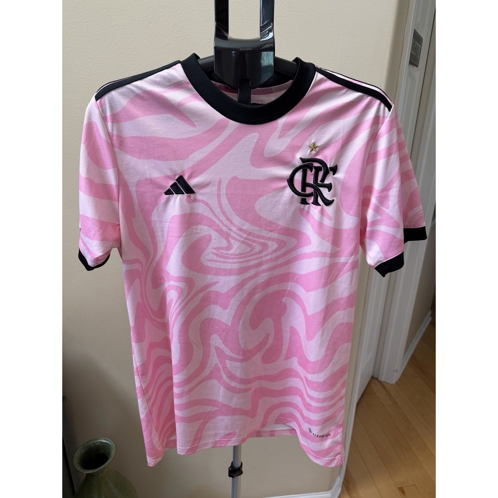 Adidas Flamengo Outubro Rosa Pink Soccer Jersey Men's L Custom Back